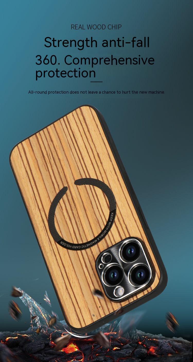 Wood Magnetic All-inclusive Ultra-thin Phone Case