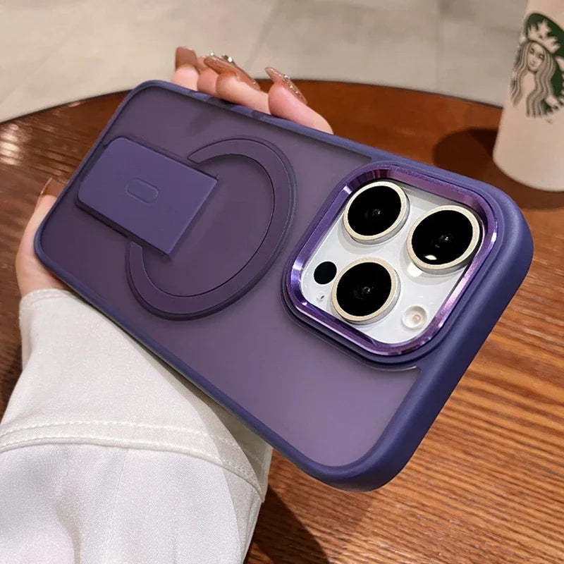 Luxury Magsafe Kickstand Stand Phone Case For iPhone