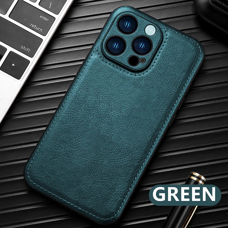 Luxury Leather Bumper Phone Case For iPhone 16