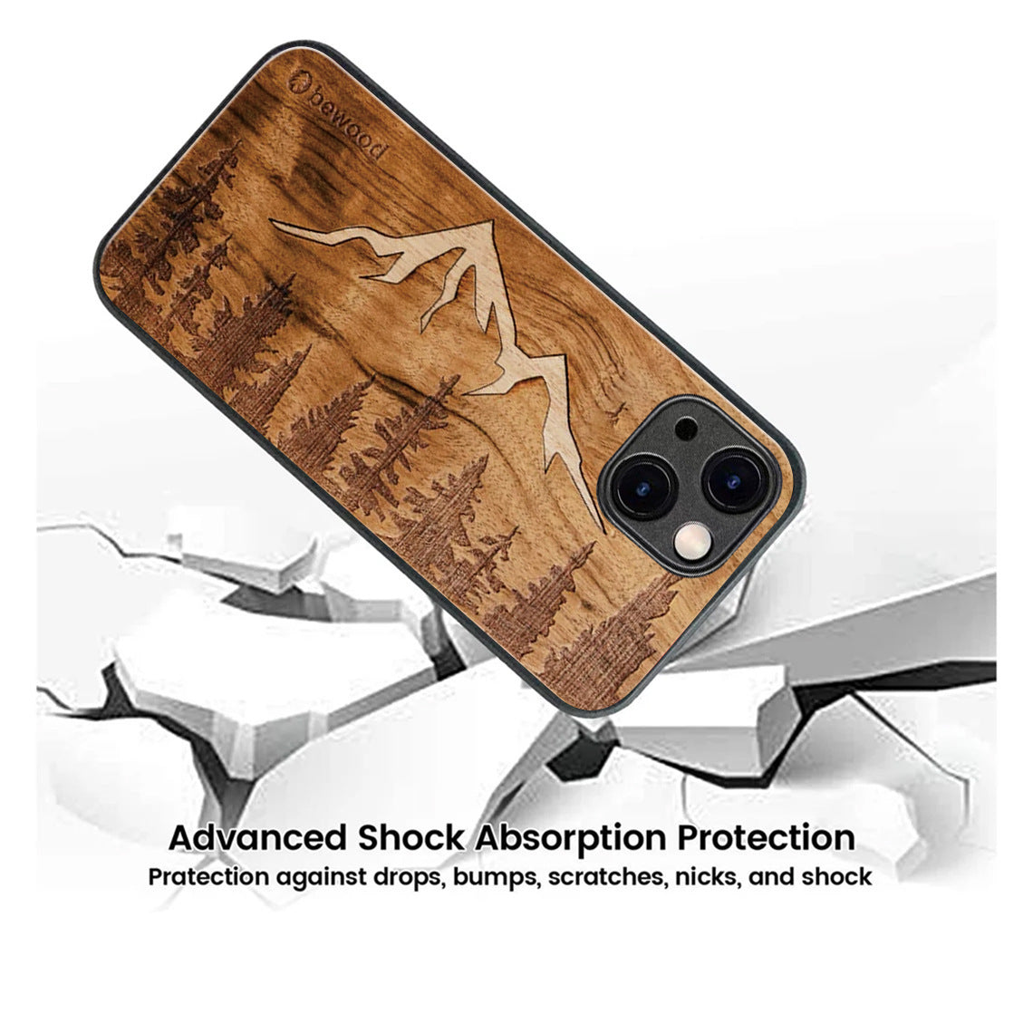 Solid Wood Mobile Phone Glass Case