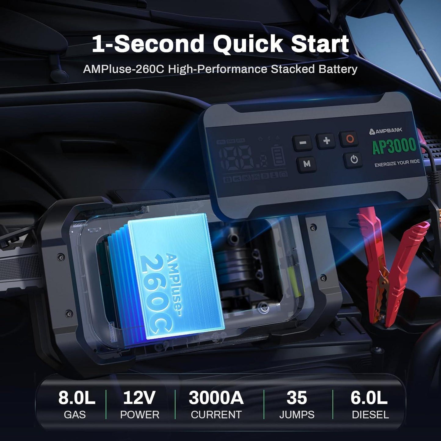 Tek Vortex 3000A Portable Car Emergency Starter Power Supply
