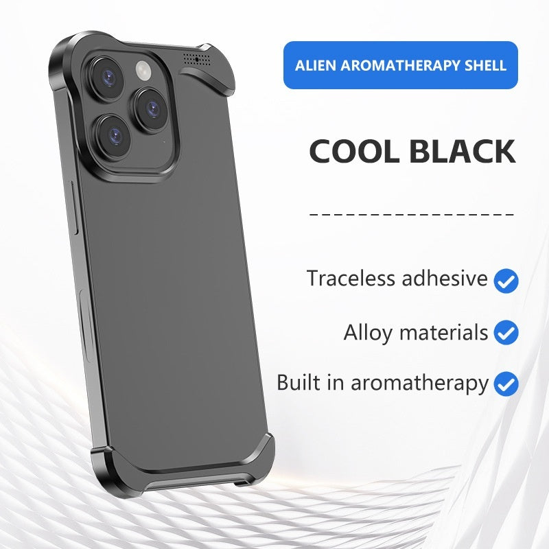 Special-shaped Aromatherapy Phone Case Frameless Metal Corner Pad