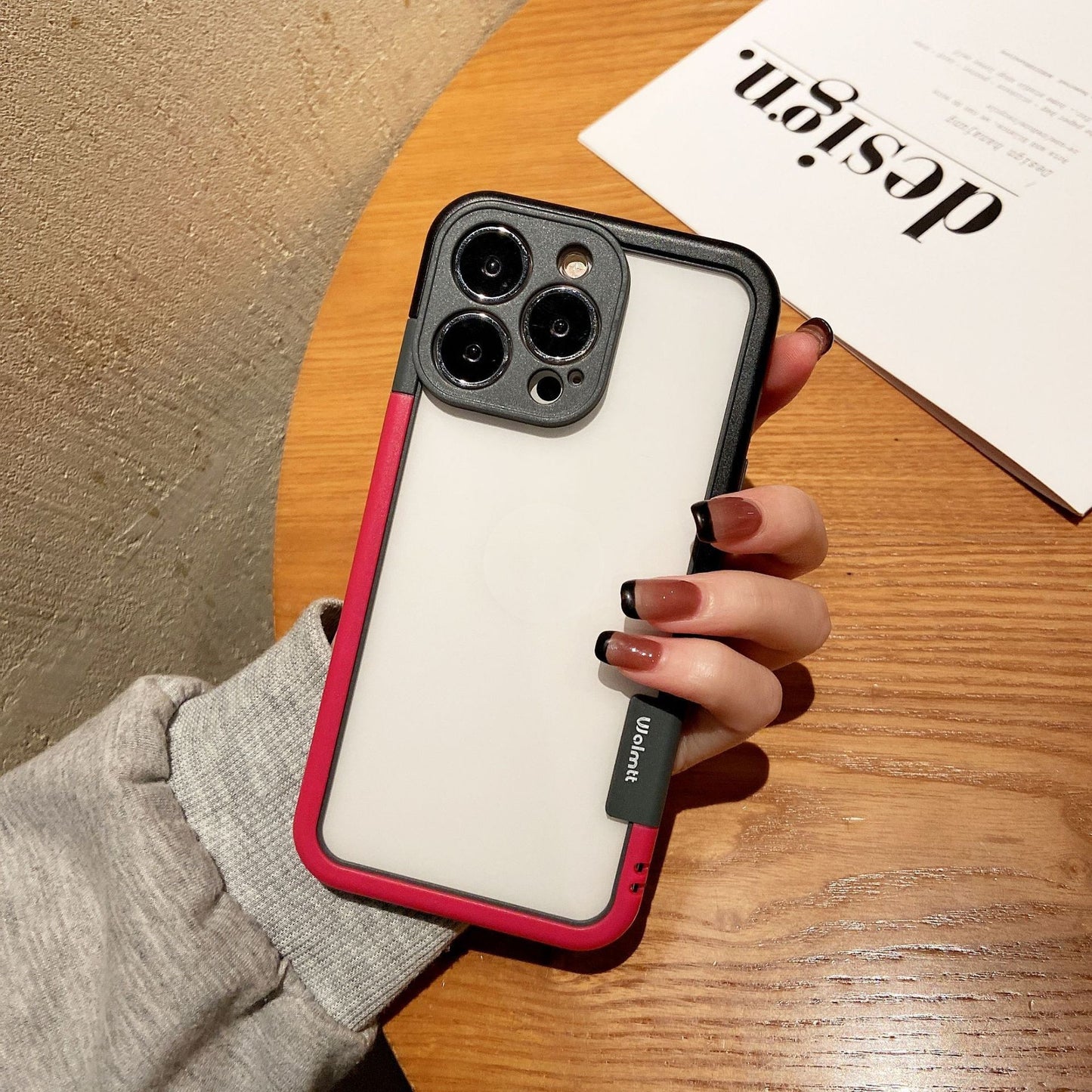 Contrast Color Silicone Frame Mobile Phone Case