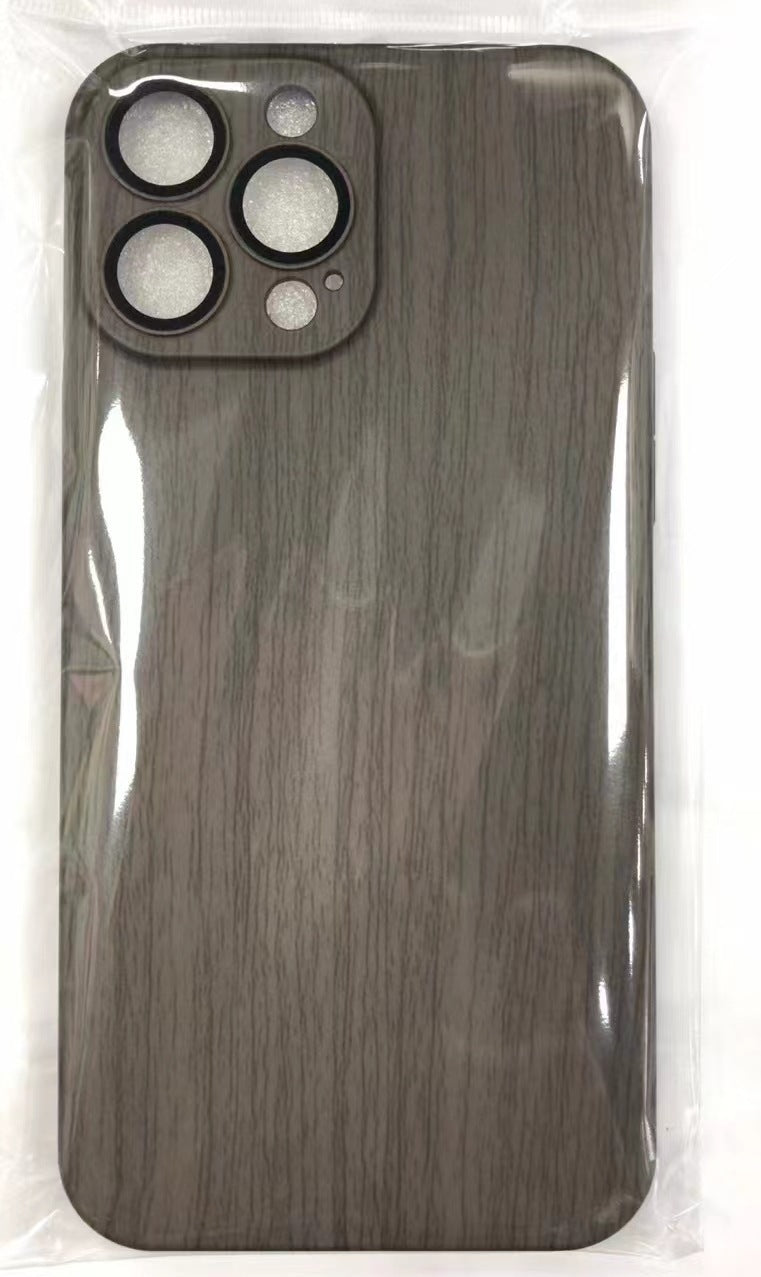 Lens Film Anti-fall Wood Grain Magnetic Wireless Phone Case