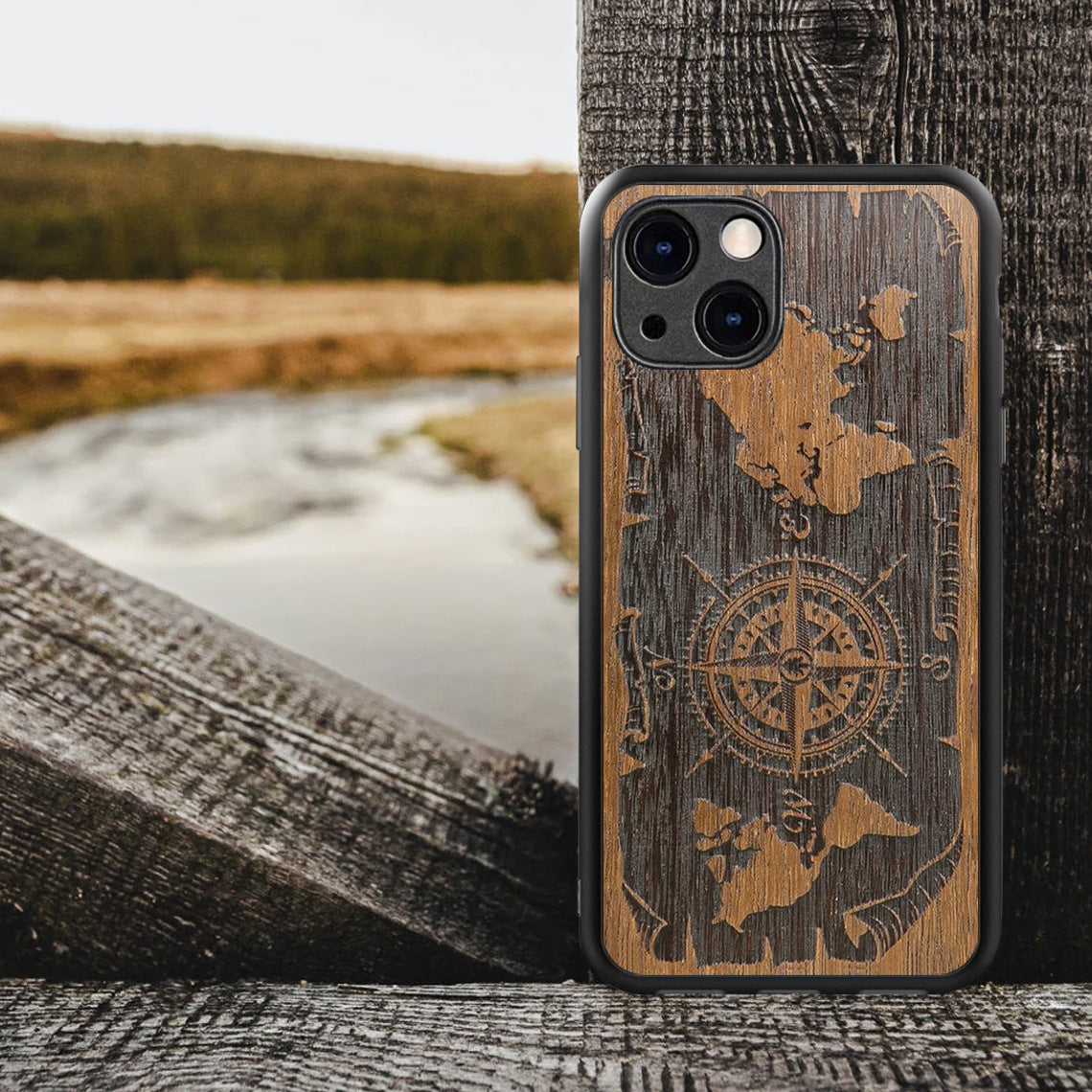 Solid Wood Mobile Phone Glass Case