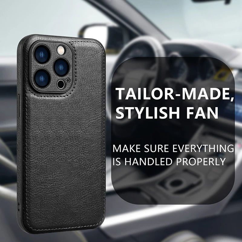 Luxury Leather Bumper Phone Case For iPhone 16