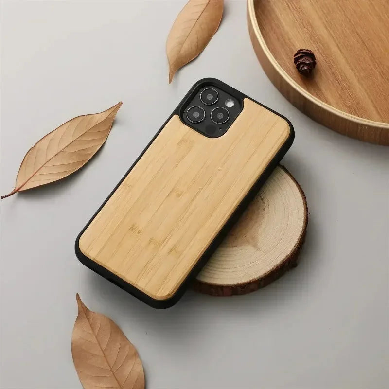iPhone 14 15 16 Pro Max Free Personalized Custom Solid Wood Phone Case