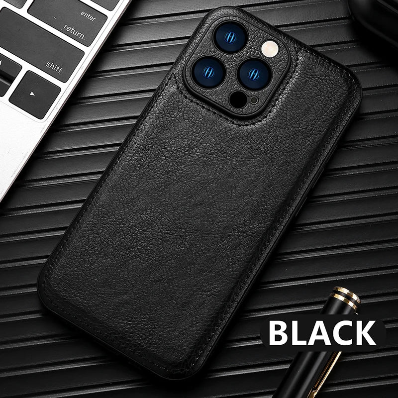 Luxury Leather Bumper Phone Case For iPhone 16