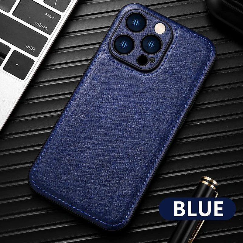 Luxury Leather Bumper Phone Case For iPhone 16
