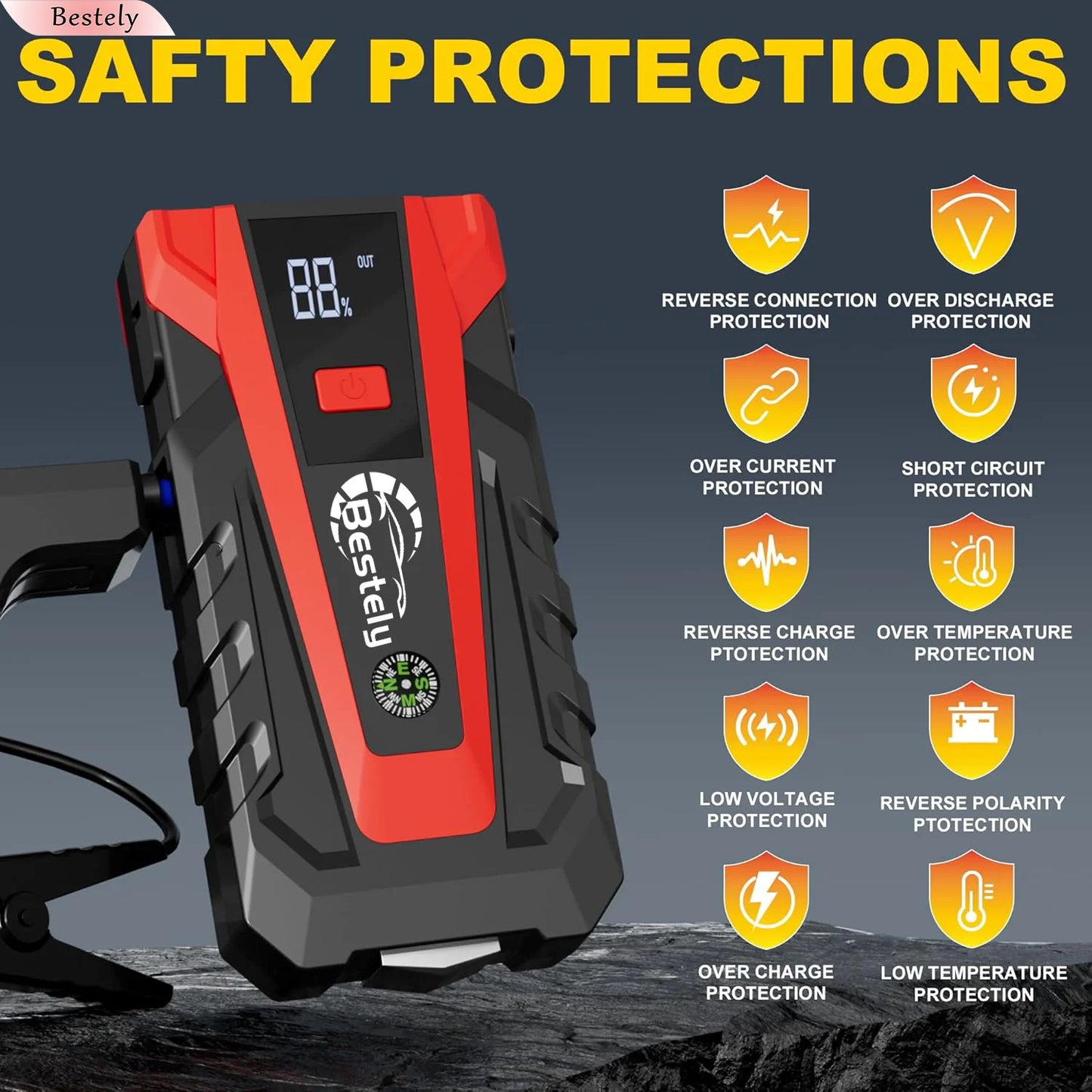 12v Car Battery Jump Starter (3000A) Tek Vortex