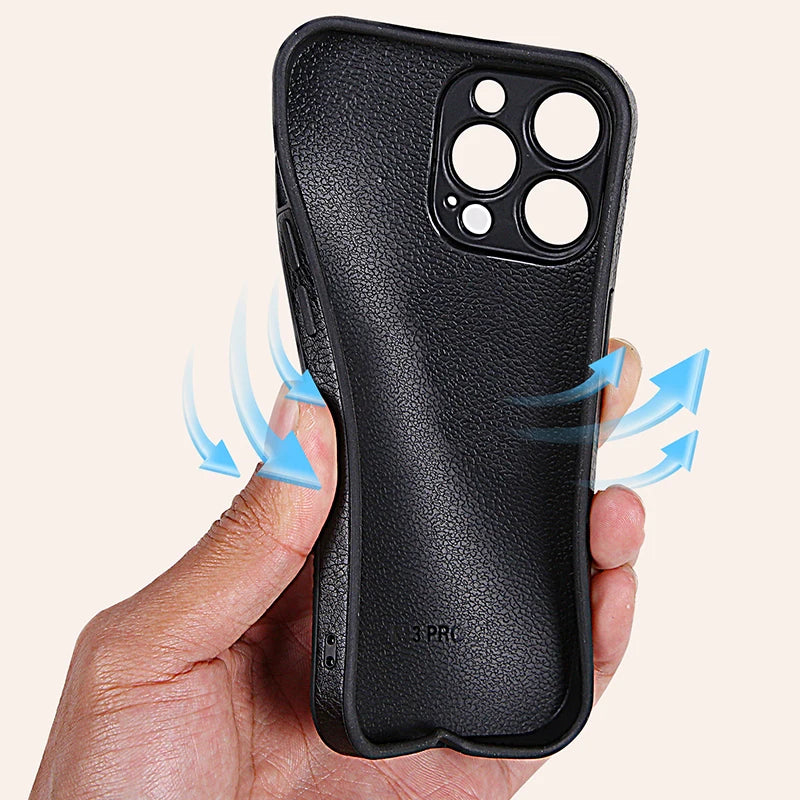 Luxury Leather Bumper Phone Case For iPhone 16