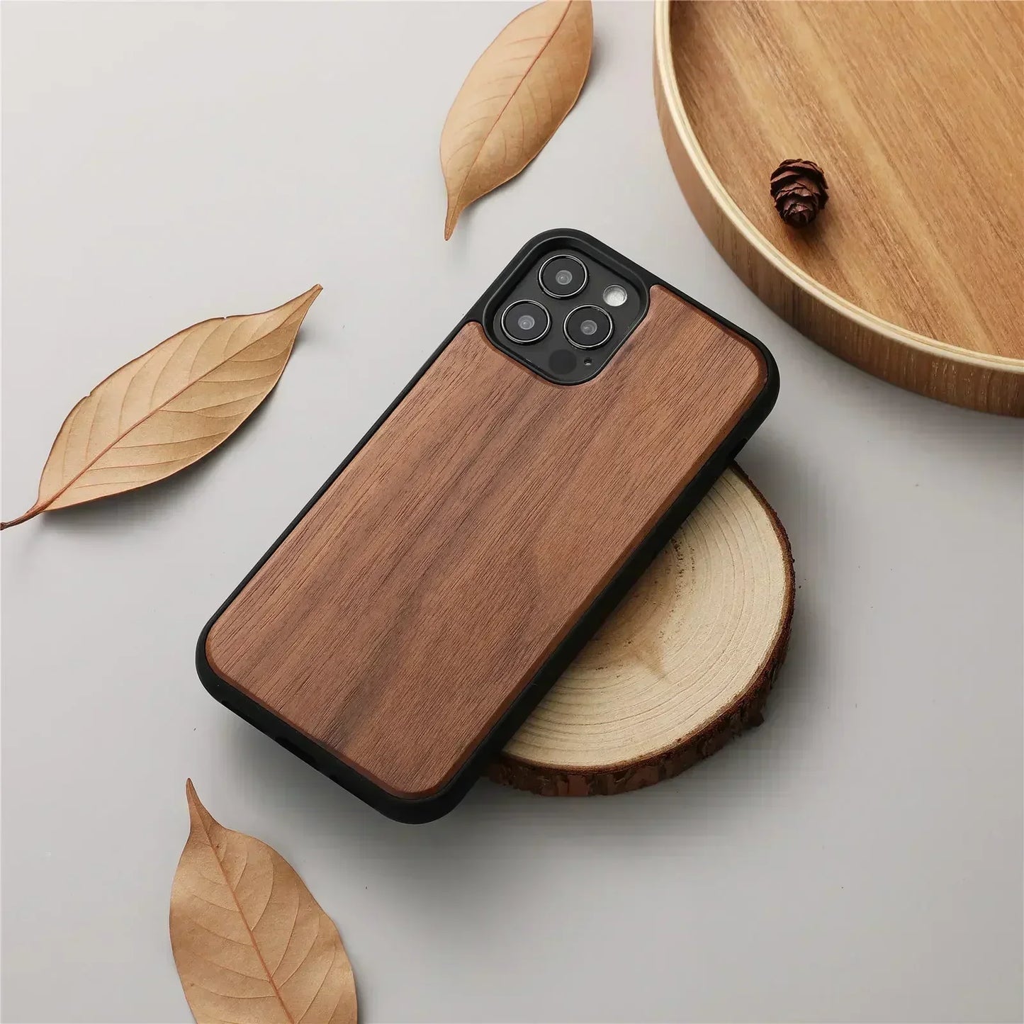 iPhone 14 15 16 Pro Max Free Personalized Custom Solid Wood Phone Case