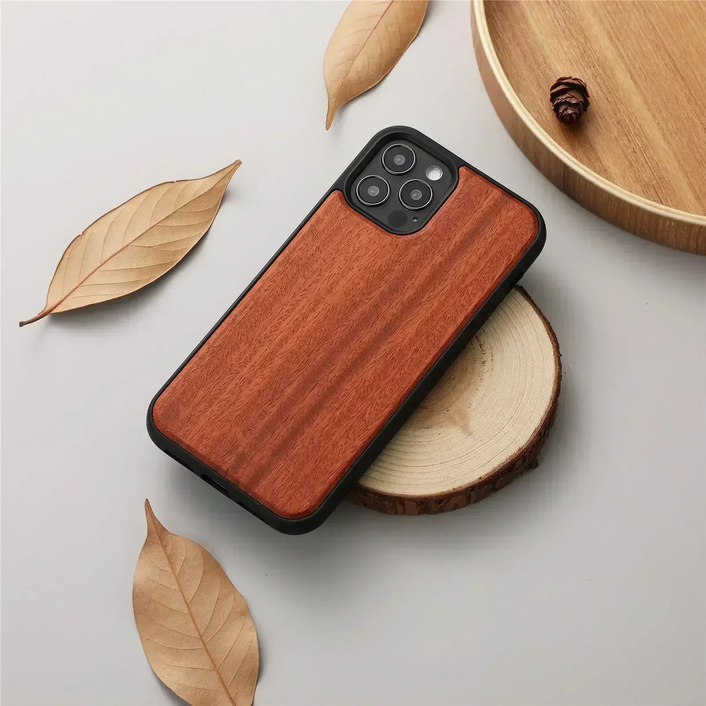 iPhone 14 15 16 Pro Max Free Personalized Custom Solid Wood Phone Case