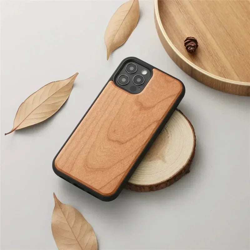 iPhone 14 15 16 Pro Max Free Personalized Custom Solid Wood Phone Case