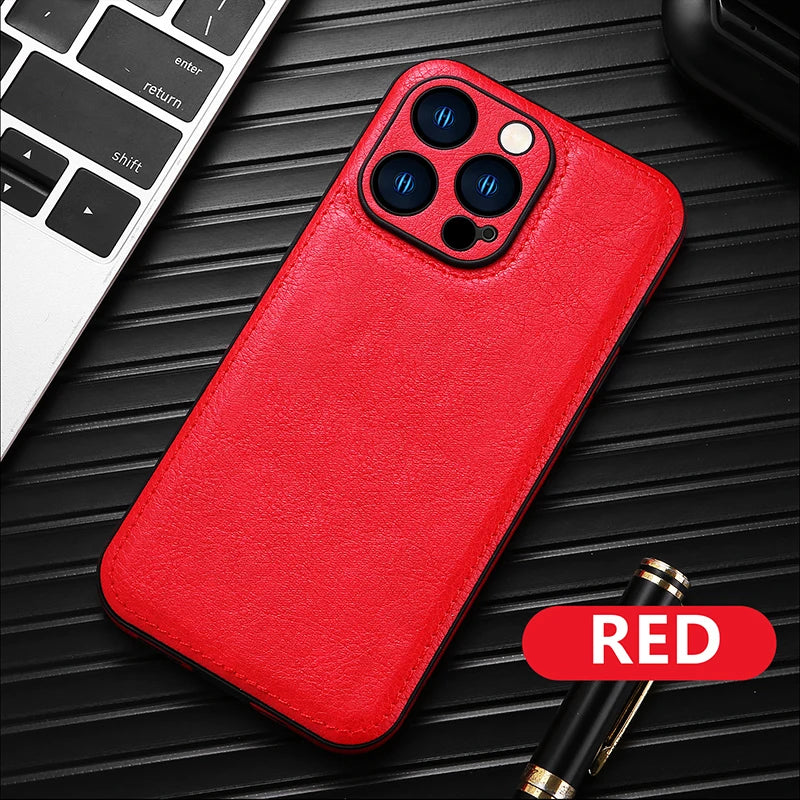 Luxury Leather Bumper Phone Case For iPhone 16