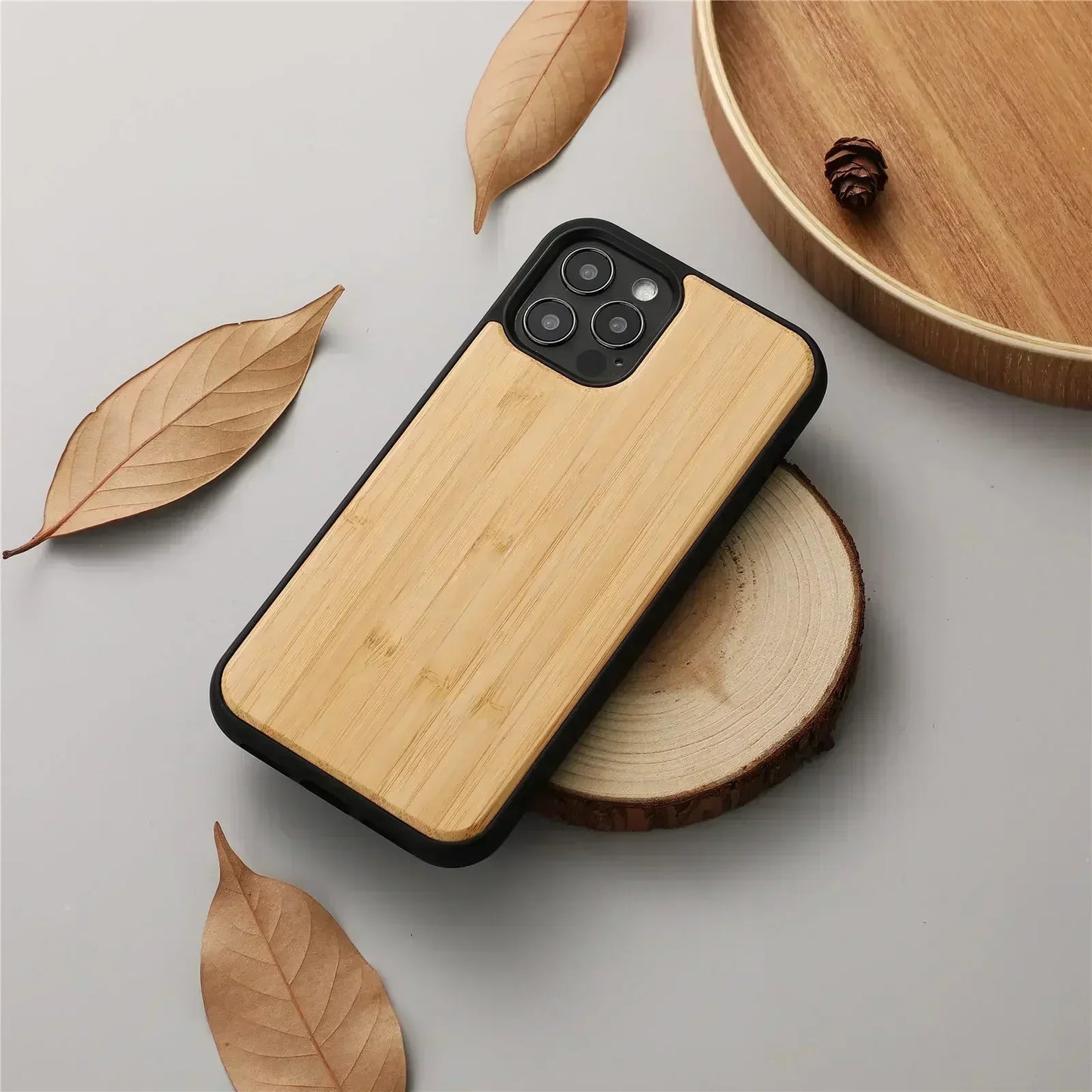 iPhone 14 15 16 Pro Max Free Personalized Custom Solid Wood Phone Case
