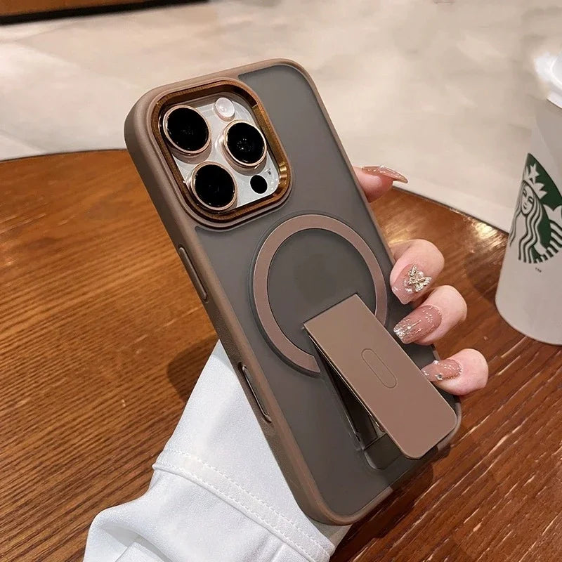 Luxury Magsafe Kickstand Stand Phone Case For iPhone