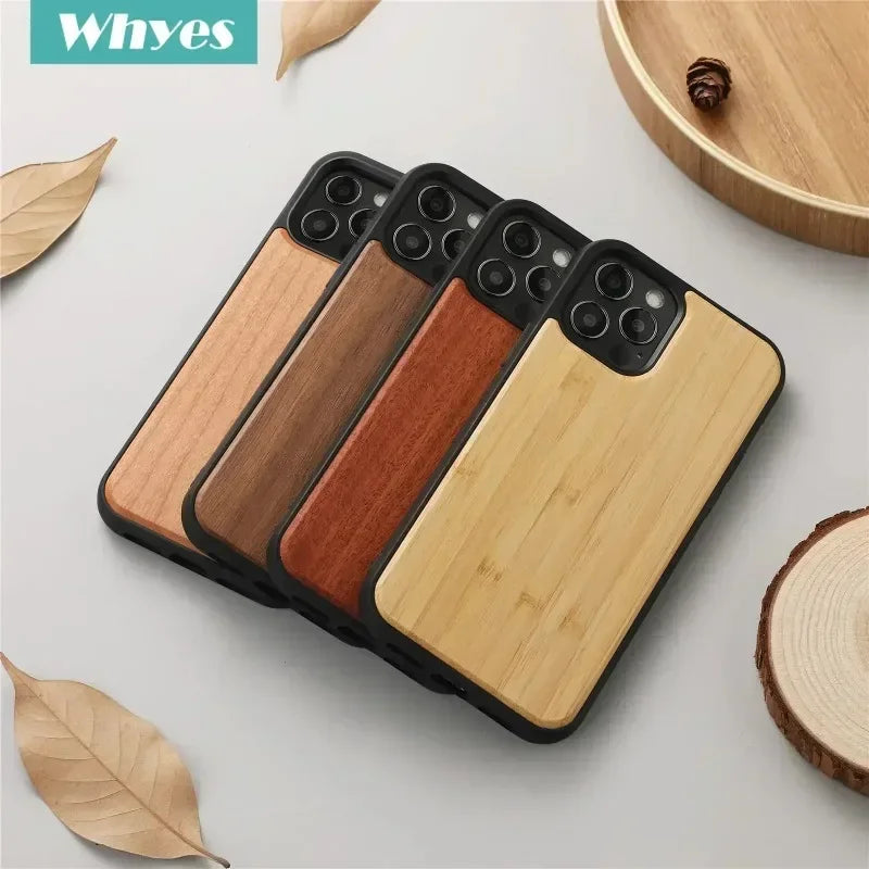 iPhone 14 15 16 Pro Max Free Personalized Custom Solid Wood Phone Case