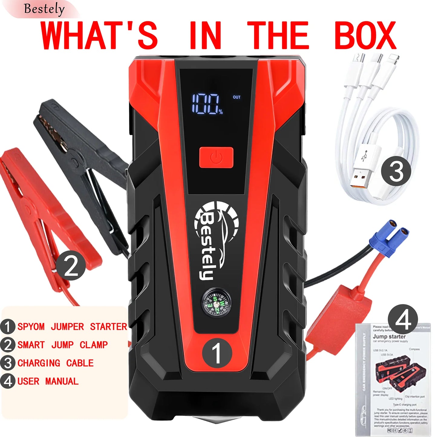 12v Car Battery Jump Starter (3000A) Tek Vortex