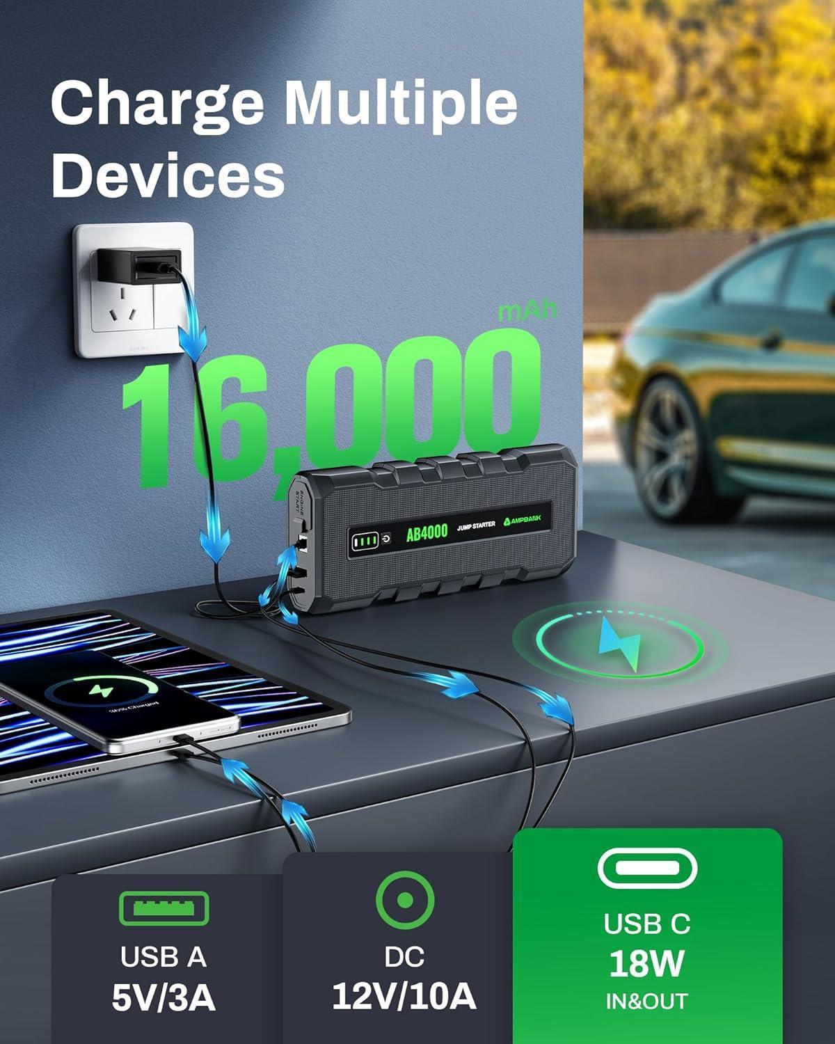 Tek Vortex 4000A Emergency Car Jump Starter