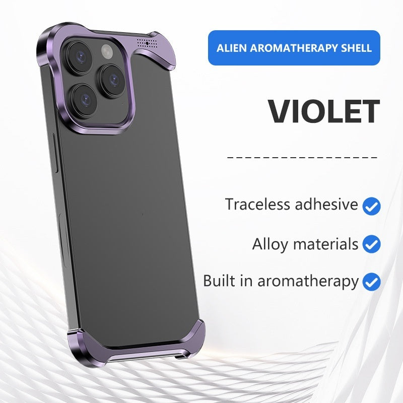 Special-shaped Aromatherapy Phone Case Frameless Metal Corner Pad