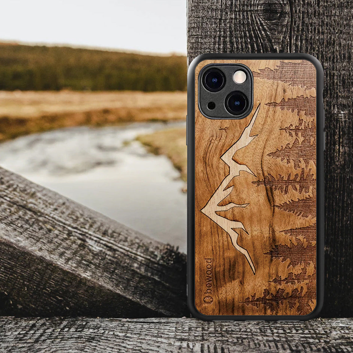 Solid Wood Mobile Phone Glass Case